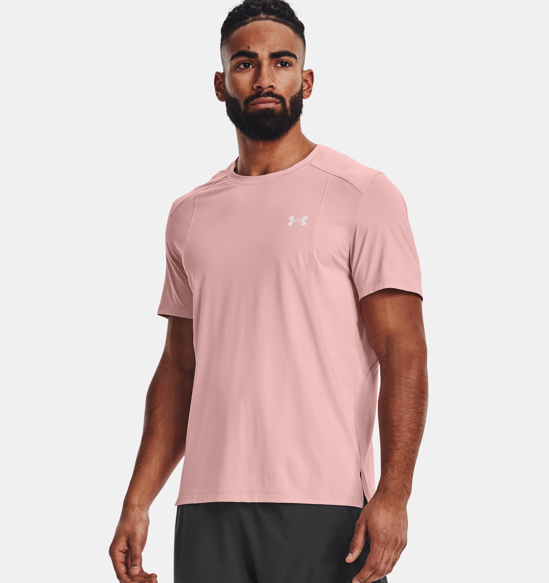 Men's UA Iso-Chill Run Laser T-Shirt, Pink, pdpZoomDesktop image number 0
